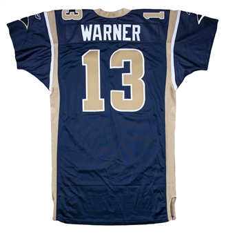 2001-02 Kurt Warner MVP Season Game Used St. Louis Rams Home Jersey Photo Matched To 4 Games Including NFC Championship Game (Resolution Photomatching)